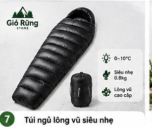Túi ngủ lông vũ siêu nhẹ