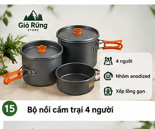 Bộ nồi cắm trại 4 người